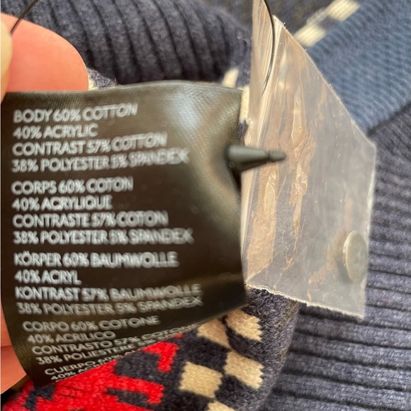 New Free People To The Woods Sweater blue red reindeer boho NWOT medium $128 - Picture 12 of 12